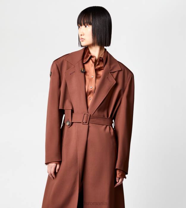 trenci oversize din lana femei Tod's 080D598 maro