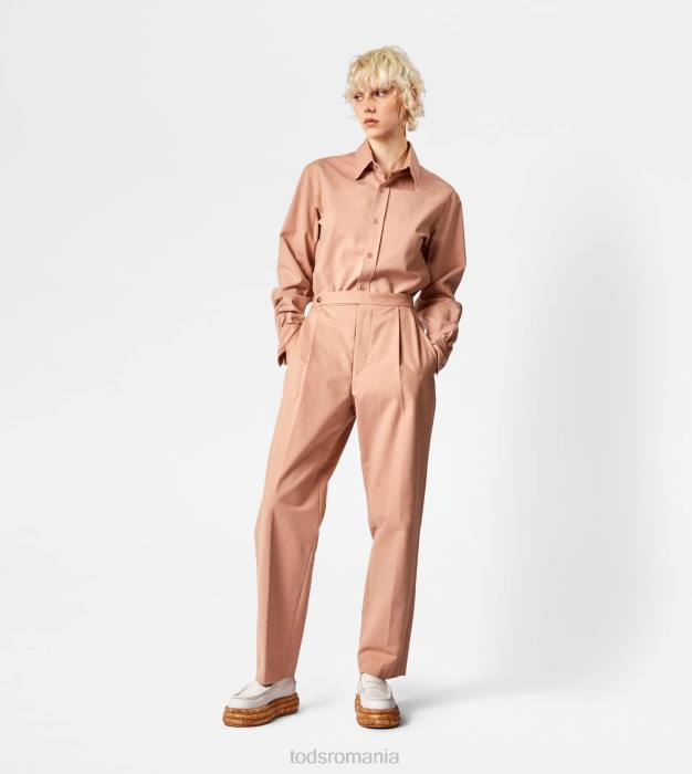 pantaloni din bumbac elastic femei Tod's 080D550 bej