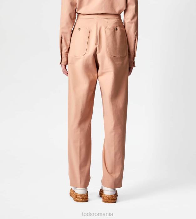 pantaloni din bumbac elastic femei Tod's 080D550 bej