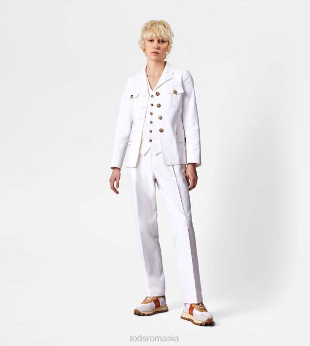 pantaloni din bumbac elastic femei Tod's 080D551 alb