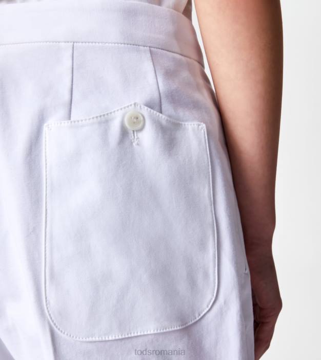 pantaloni din bumbac elastic femei Tod's 080D551 alb