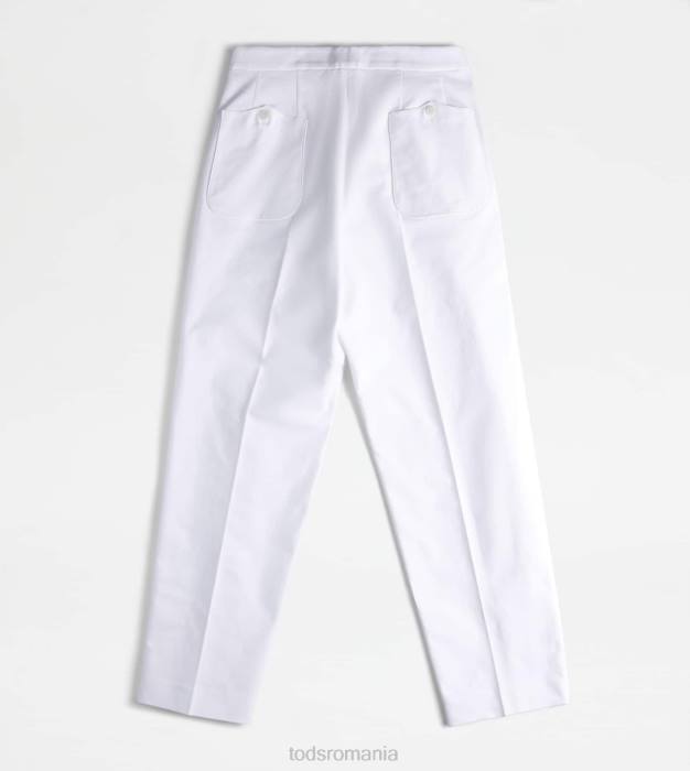 pantaloni din bumbac elastic femei Tod's 080D551 alb