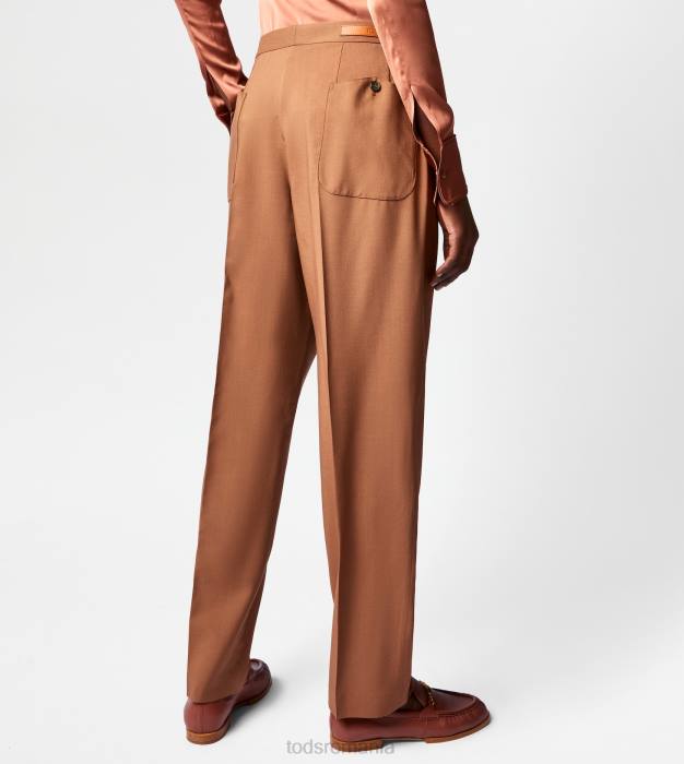 pantaloni din lână amestec de mătase femei Tod's 080D563 maro