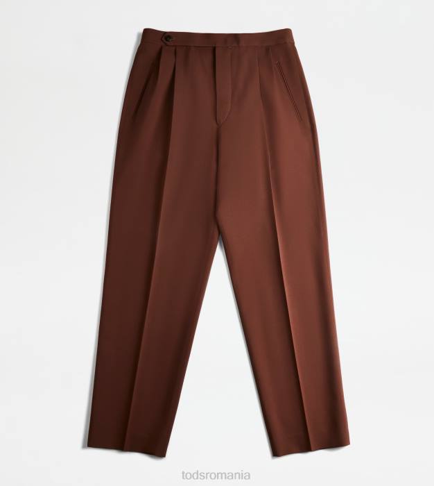 pantaloni din lână femei Tod's 080D565 maro