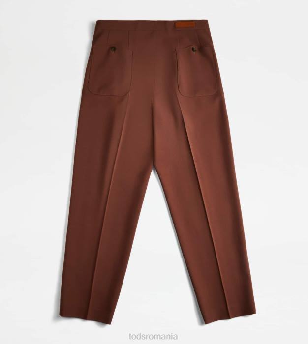 pantaloni din lână femei Tod's 080D565 maro