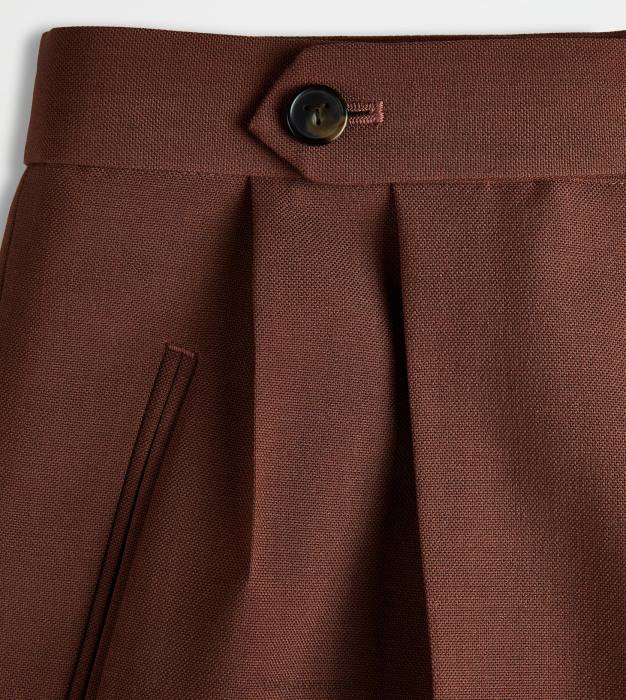 pantaloni din lână femei Tod's 080D565 maro