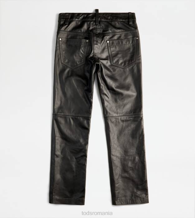 pantaloni din piele femei Tod's 080D602 negru