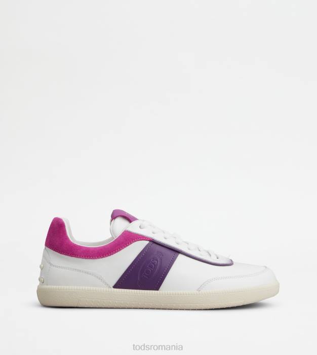 adidași cu tabs din piele femei Tod's 080D142 alb/violet