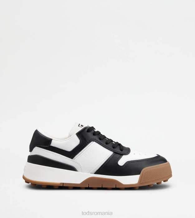 adidași din piele femei Tod's 080D143 alb negru
