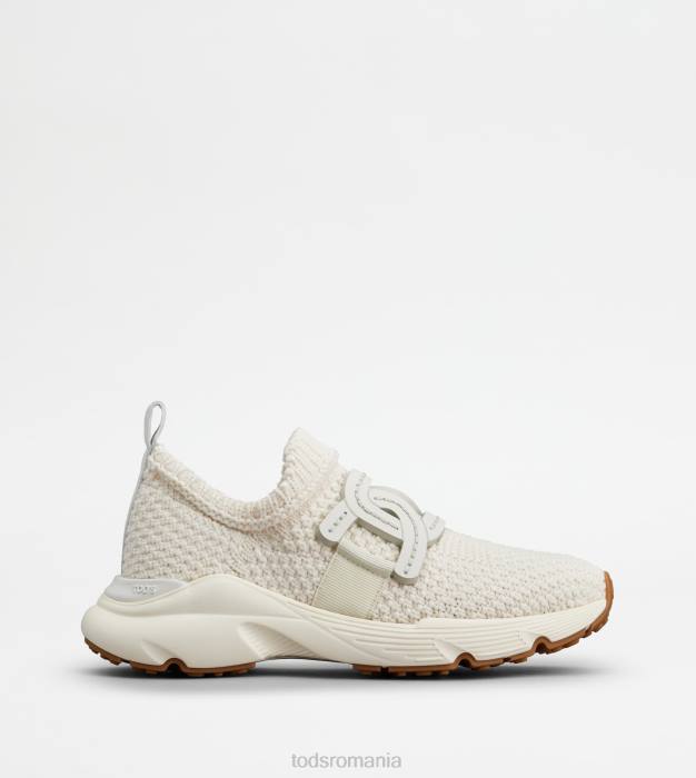adidași slip-on din material textil femei Tod's 080D119 aproape alb