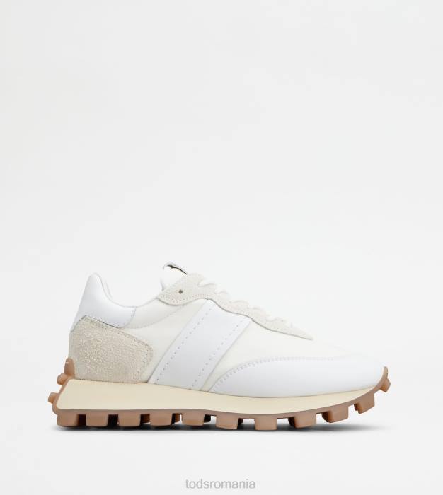 adidasi 1t din piele si stofa femei Tod's 080D130 alb