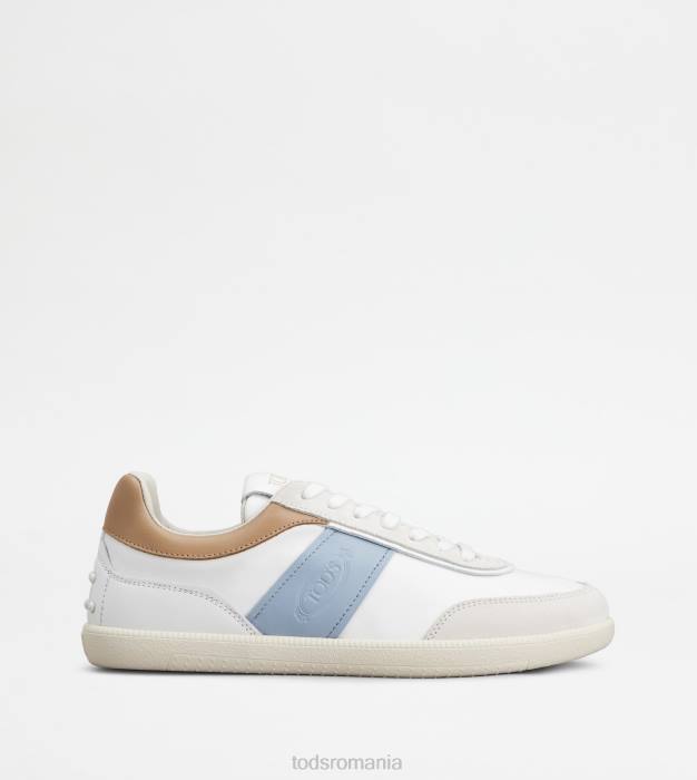 adidasi cu tabs din piele intoarsa femei Tod's 080D138 albastru deschis/alb/bej