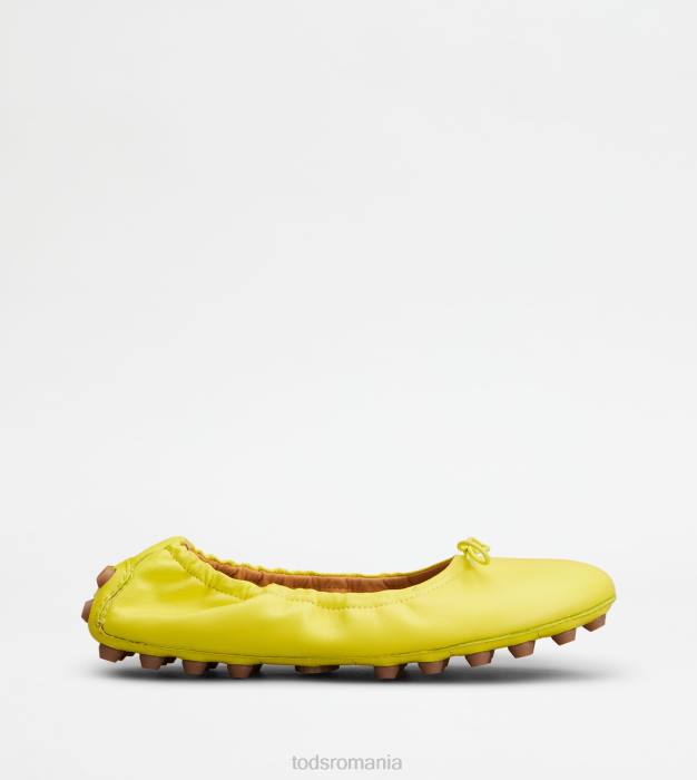 balerini bubble din piele femei Tod's 080D184 galben/maro