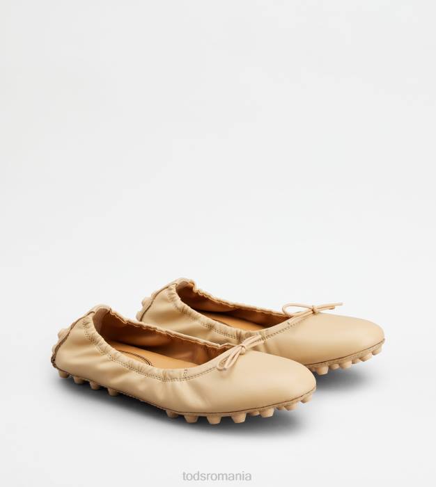 balerini bubble din piele femei Tod's 080D185 bej
