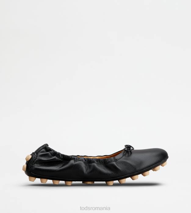balerini bubble din piele femei Tod's 080D189 negru/alb