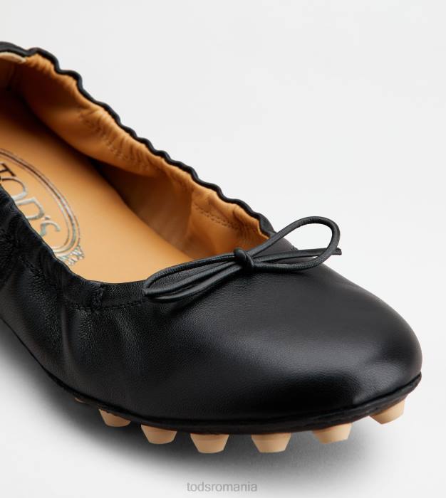 balerini bubble din piele femei Tod's 080D189 negru/alb