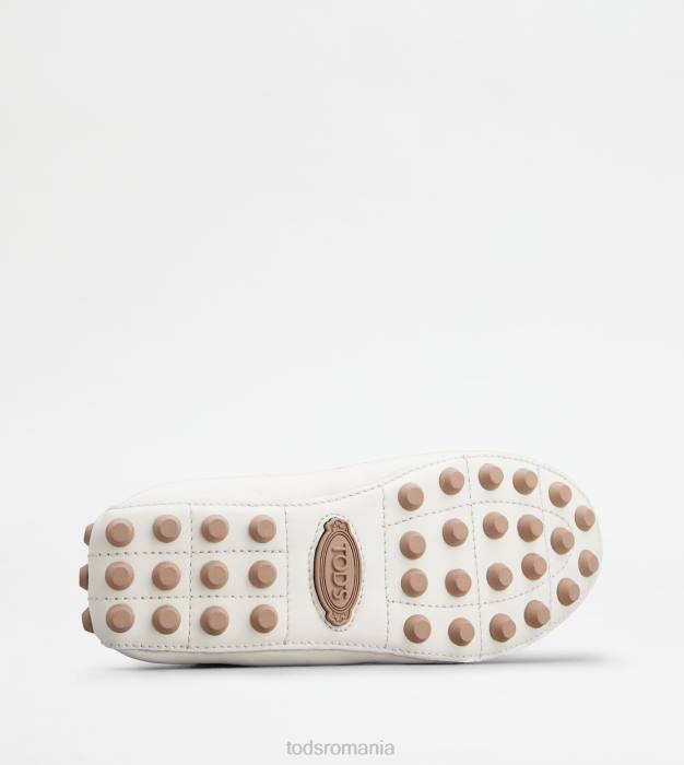 balerini bubble din piele femei Tod's 080D190 alb/maro