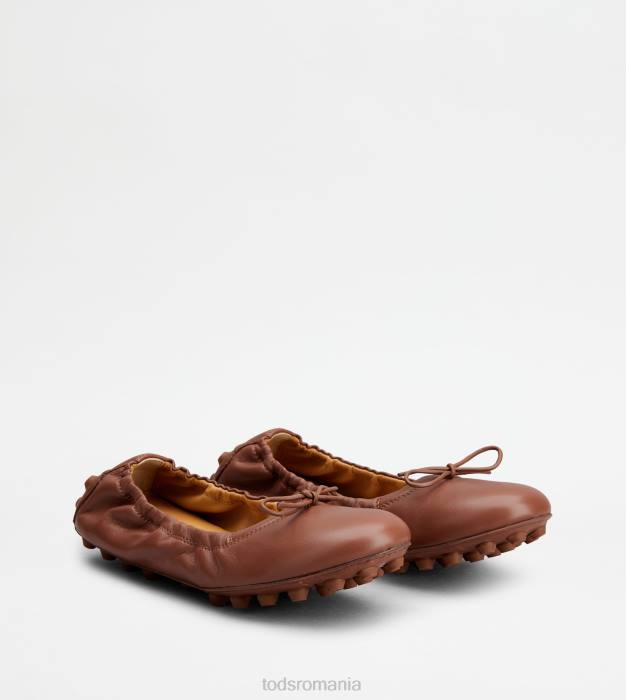 balerini bubble din piele femei Tod's 080D191 maro