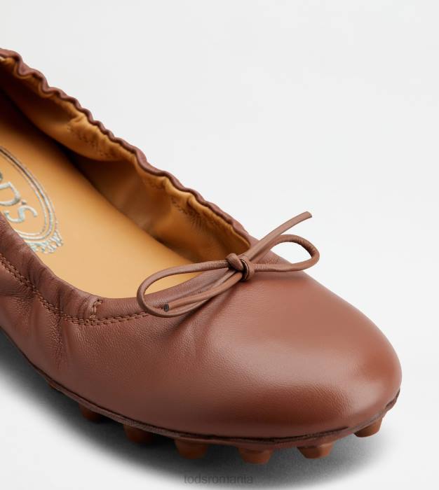 balerini bubble din piele femei Tod's 080D191 maro