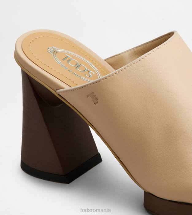 Mulți cu platformă din piele cu toc femei Tod's 080D220 bej