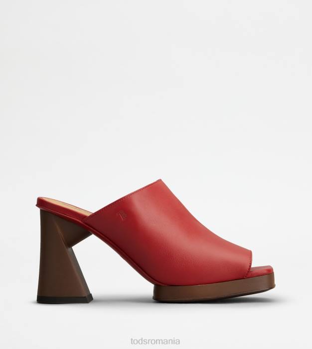 Mulți cu platformă din piele cu toc femei Tod's 080D221 roșu