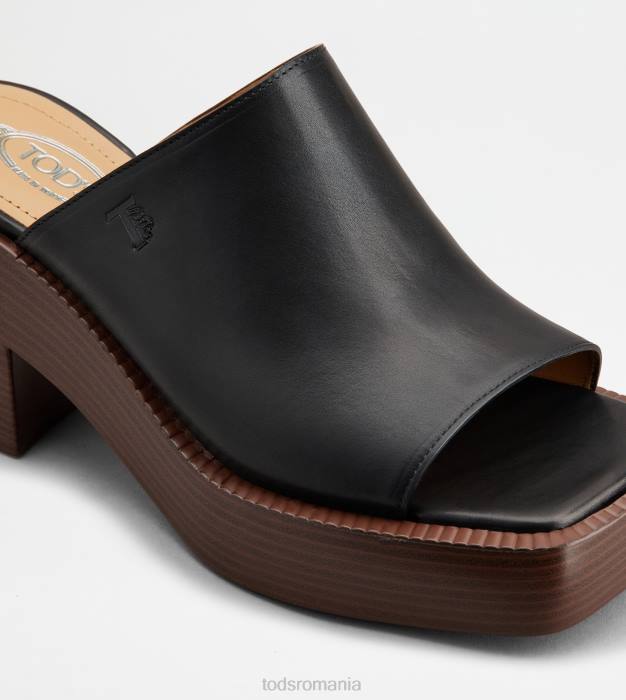 Mulți cu platformă din piele cu toc femei Tod's 080D222 negru
