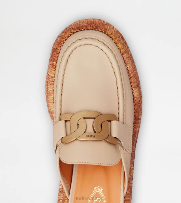 mulași cu platformă kate din piele femei Tod's 080D226 bej