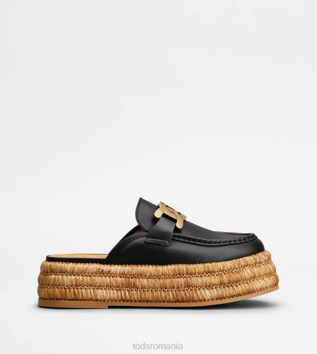mulași cu platformă kate din piele femei Tod's 080D227 negru