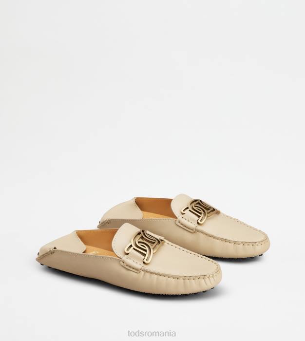 pantofi gommino mule din piele femei Tod's 080D228 bej
