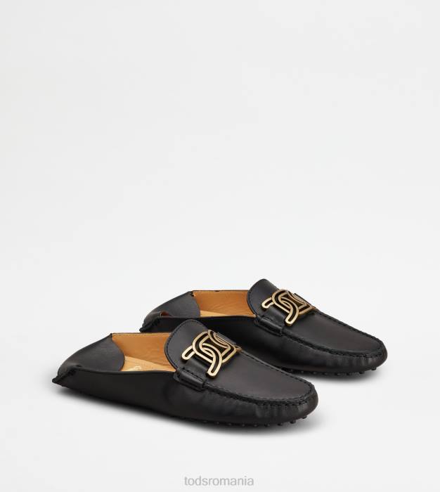 pantofi gommino mule din piele femei Tod's 080D229 negru