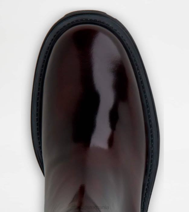 botine din piele femei Tod's 080D166 Burgundia