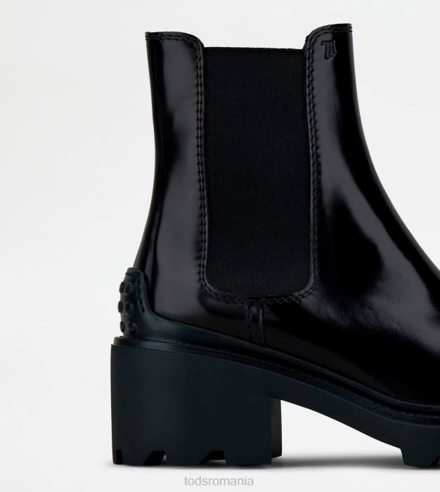 botine din piele femei Tod's 080D167 negru