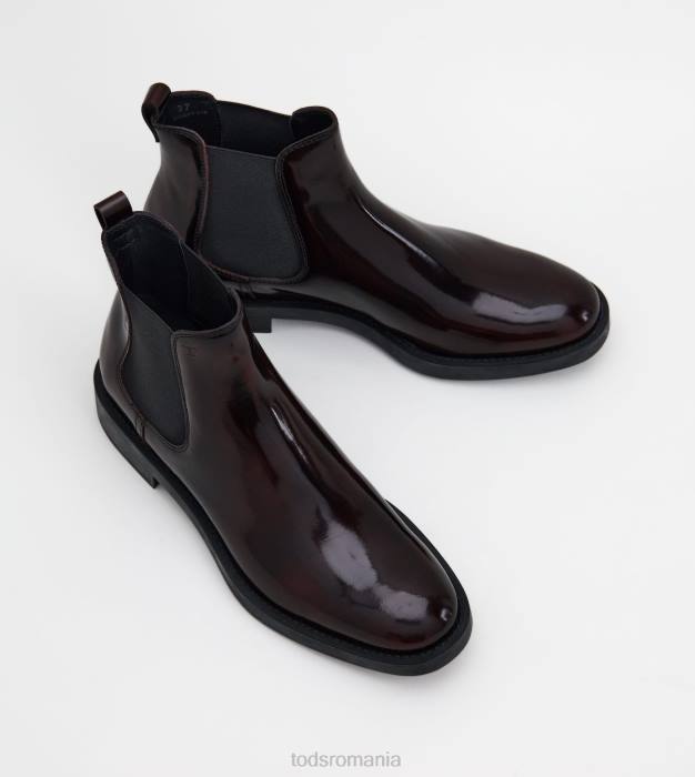 botine din piele femei Tod's 080D171 Burgundia
