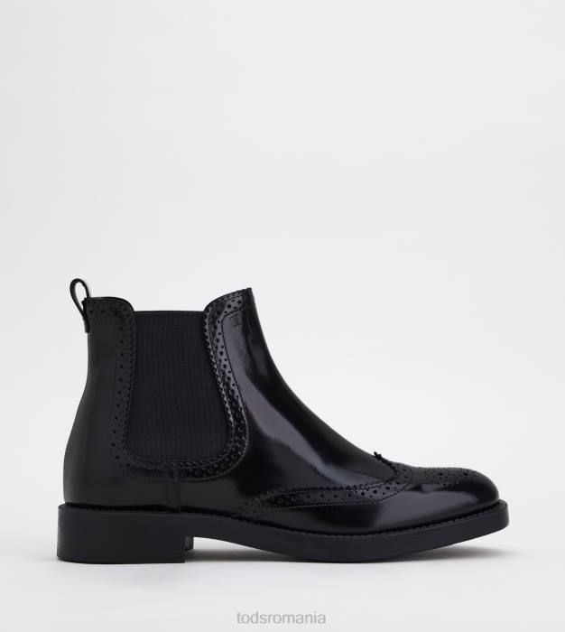 botine din piele femei Tod's 080D180 negru
