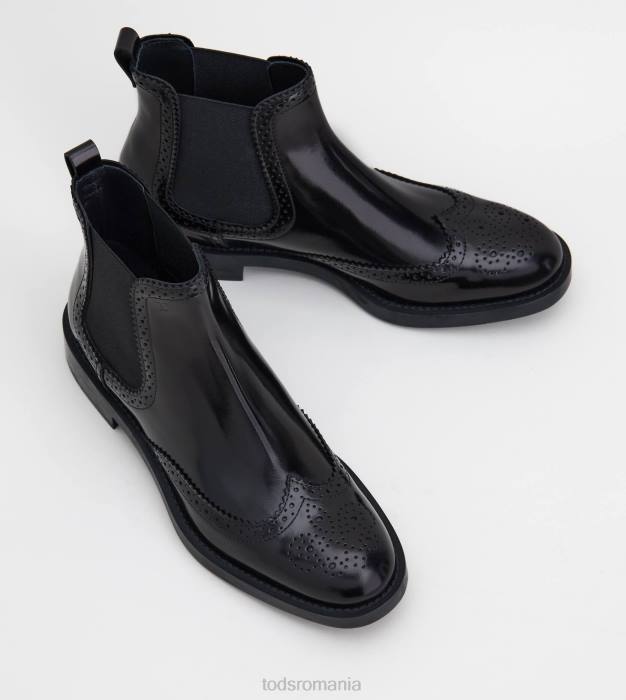 botine din piele femei Tod's 080D180 negru
