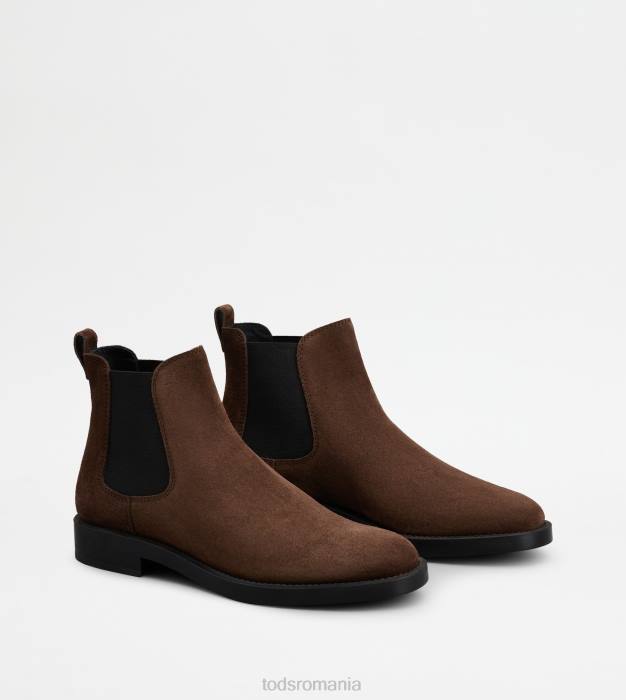 botine din piele intoarsa femei Tod's 080D168 maro