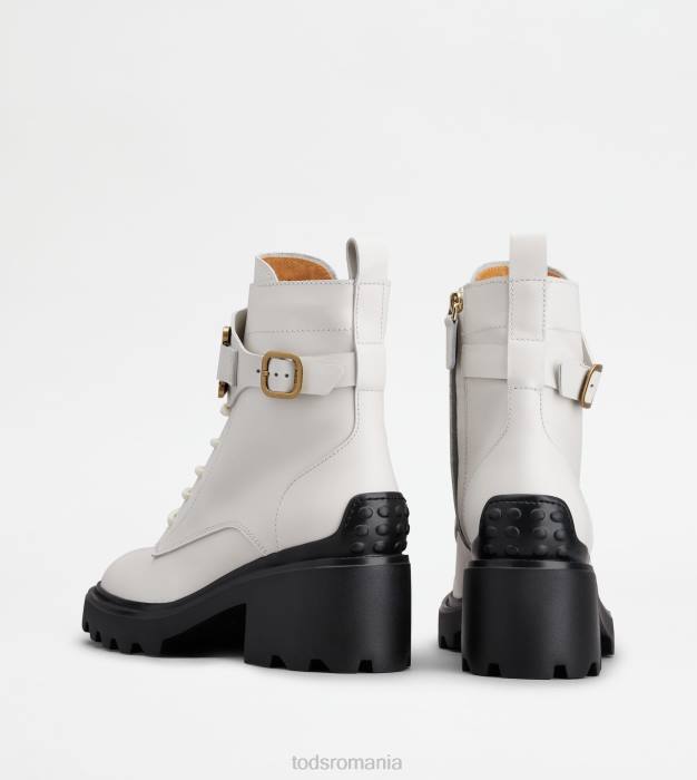 botine kate din piele femei Tod's 080D178 alb