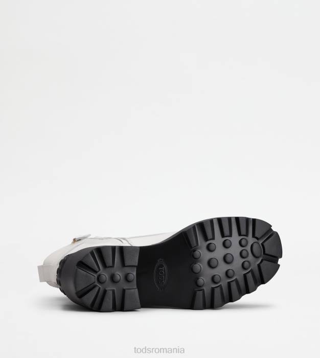 botine kate din piele femei Tod's 080D178 alb