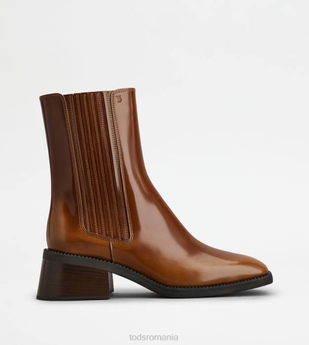 cizme chelsea din piele femei Tod's 080D164 maro