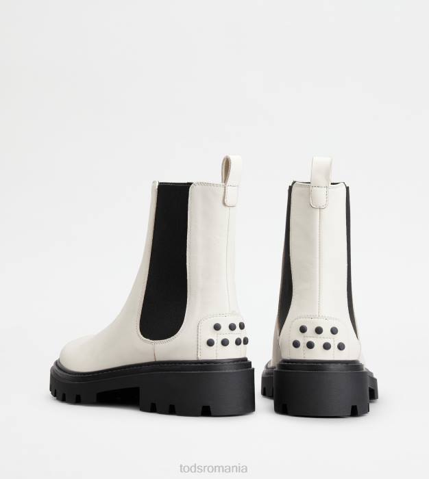 cizme chelsea din piele femei Tod's 080D177 alb