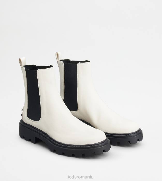 cizme chelsea din piele femei Tod's 080D177 alb