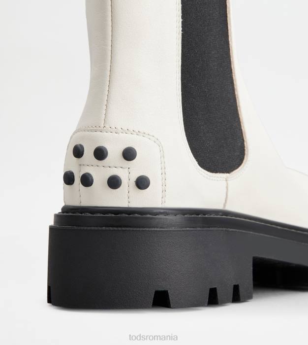 cizme chelsea din piele femei Tod's 080D177 alb