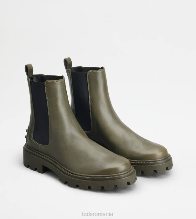 cizme chelsea din piele femei Tod's 080D179 verde
