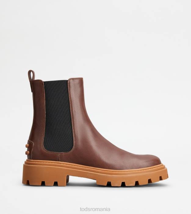 cizme chelsea din piele femei Tod's 080D183 maro