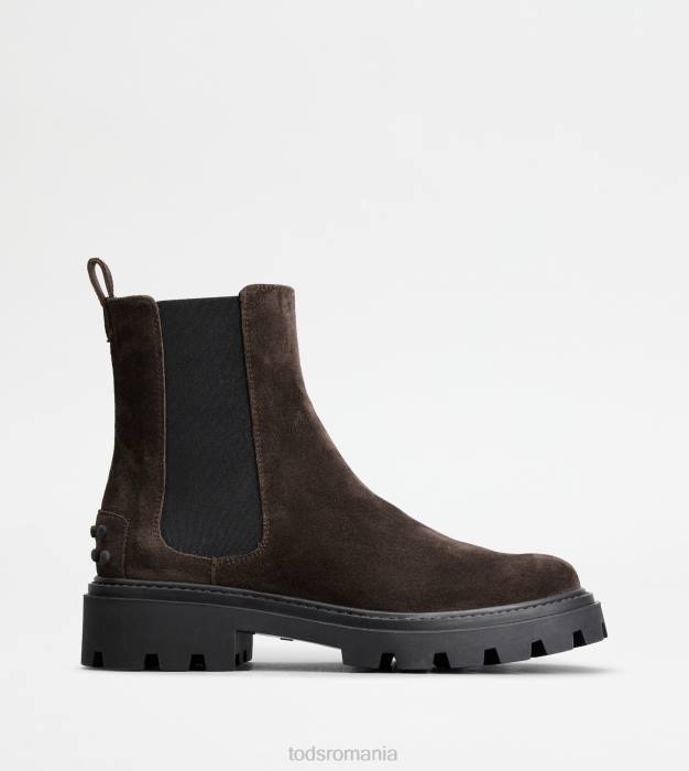 cizme chelsea din piele intoarsa femei Tod's 080D160 maro