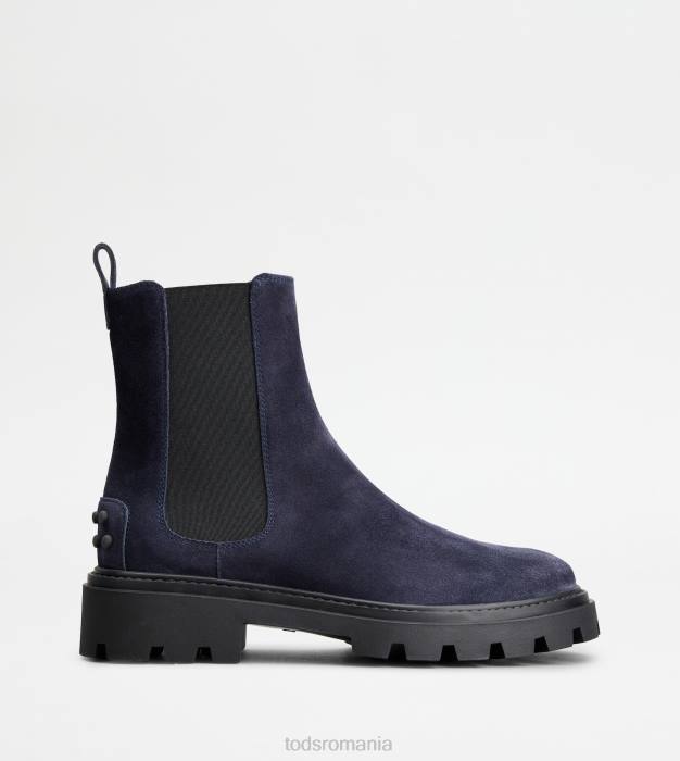 cizme chelsea din piele intoarsa femei Tod's 080D161 albastru