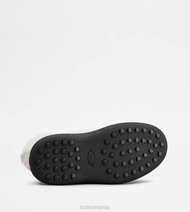 w. g. botine cu șireturi din piele de oaie femei Tod's 080D173 alb