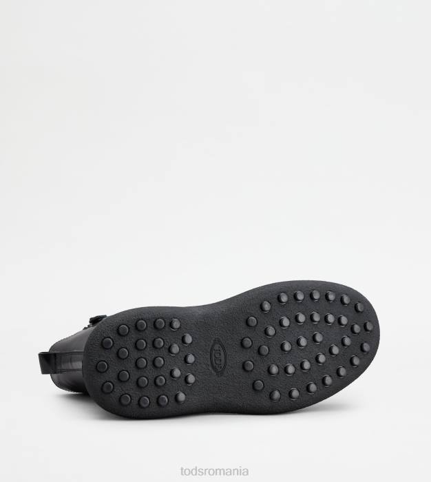 w. g. botine cu siret din piele femei Tod's 080D157 negru