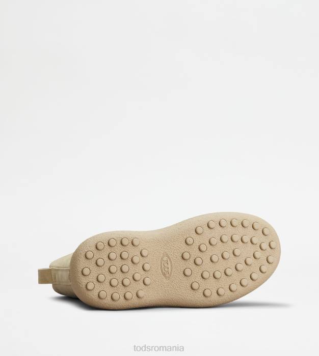 w. g. botine cu siret din piele intoarsa femei Tod's 080D153 bej
