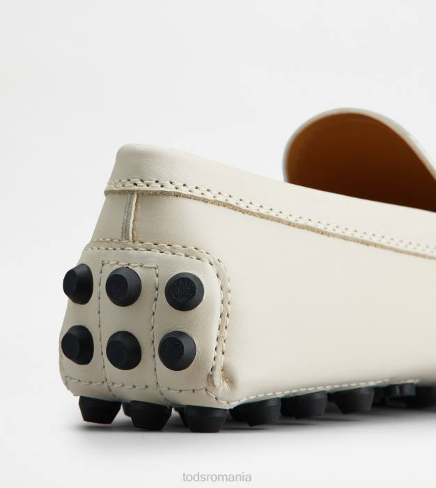 bubble gommino din piele femei Tod's 080D87 alb/negru